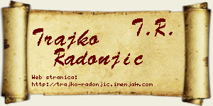 Trajko Radonjić vizit kartica